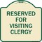Signmission Reserved for Visiting Clergy Heavy-Gauge Aluminum Architectural Sign, 18" x 18", TG-1818-23169 A-DES-TG-1818-23169 - alternate 1